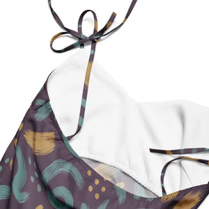 Dreamy Abstract Swirls Midi Dress Built-in Bra - Dipaliz - Dresses