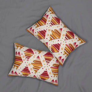 Abstract Triangles Spun Polyester Lumbar Pillow - Dipaliz - 20’’ × 14’’ - Throw Pillows