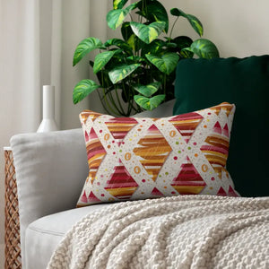 Abstract Triangles Spun Polyester Lumbar Pillow - Dipaliz - 20’’ × 14’’ - Throw Pillows