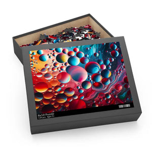 Abstract Vibrant Circles Puzzle - High-quality Chipboard - Dipaliz - 10’’ × 8’’ (120 Pcs) - Jigsaw Puzzles