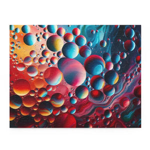 Abstract Vibrant Circles Puzzle - High-quality Chipboard - Dipaliz - 14’’ × 11’’ (252 Pcs) - Jigsaw Puzzles