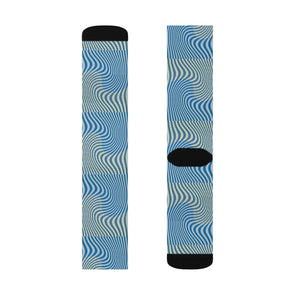 Abstract Wavy Blue Socks - Stripes - Dipaliz