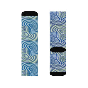 Abstract Wavy Blue Socks - Stripes - Dipaliz