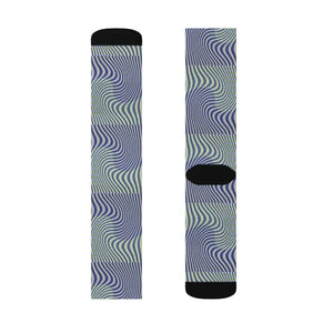 Wavy Blue Sublimation Socks - Bold Comfort Style - Dipaliz