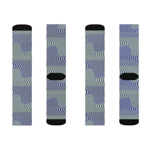 Wavy Blue Sublimation Socks - Bold Comfort Style - Dipaliz