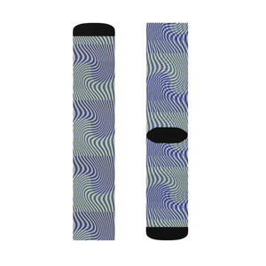 Wavy Blue Sublimation Socks - Bold Comfort Style - Dipaliz