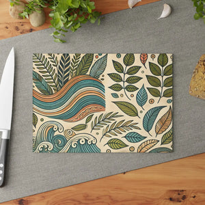 Wavy Leaves Glass Cutting Board – Abstract Patterns - Dipaliz - Boards