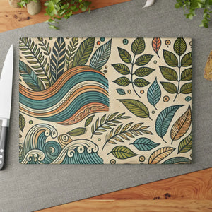 Wavy Leaves Glass Cutting Board – Abstract Patterns - Dipaliz - Boards