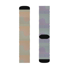 Bold Abstract Wavy Sublimation Socks - Yellow - Dipaliz
