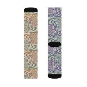 Bold Abstract Wavy Sublimation Socks - Yellow - Dipaliz