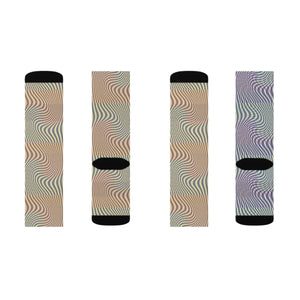 Bold Abstract Wavy Sublimation Socks - Yellow - Dipaliz