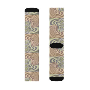 Bold Abstract Wavy Sublimation Socks - Yellow - Dipaliz