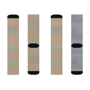 Bold Abstract Wavy Sublimation Socks - Yellow - Dipaliz