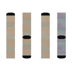 Bold Abstract Wavy Sublimation Socks - Yellow - Dipaliz
