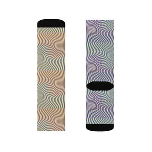 Bold Abstract Wavy Sublimation Socks - Yellow - Dipaliz