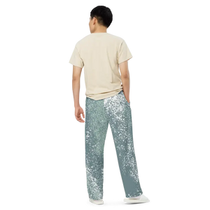 Wide Leg Pants Abstract Pattern Eco Comfort Style - Dipaliz