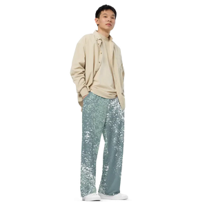 Wide Leg Pants Abstract Pattern Eco Comfort Style - Dipaliz