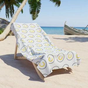 Grey Circles Beach Towel – Cotton Blend - Dipaliz - Towels