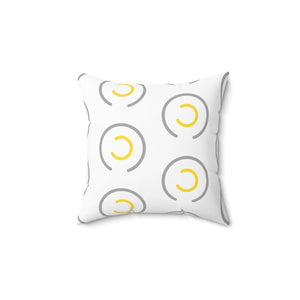 Grey Circles Spun Pillow – Modern 18x18 - Dipaliz - Throw Pillows
