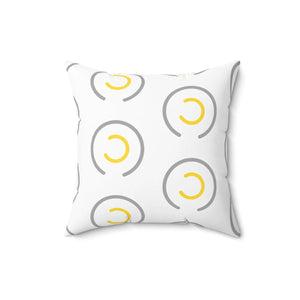 Grey Circles Spun Pillow – Modern 18x18 - Dipaliz - Throw Pillows