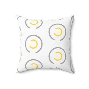 Grey Circles Spun Pillow – Modern 18x18 - Dipaliz - Throw Pillows