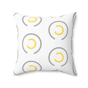 Grey Circles Spun Pillow – Modern 18x18 - Dipaliz - Throw Pillows