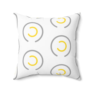 Grey Circles Spun Pillow – Modern 18x18 - Dipaliz - Throw Pillows