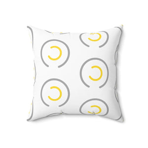Grey Circles Spun Pillow – Modern 18x18 - Dipaliz - Throw Pillows