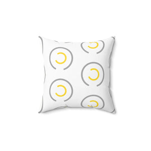 Grey Circles Spun Pillow – Modern 18x18 - Dipaliz - Throw Pillows