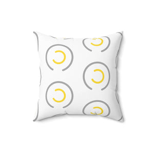 Grey Circles Spun Pillow – Modern 18x18 - Dipaliz - Throw Pillows