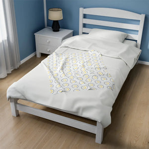 Abstract Yellow Blanket – Circles Velveteen Plush - Dipaliz - Blankets