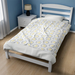 Abstract Yellow Blanket – Circles Velveteen Plush - Dipaliz - Blankets