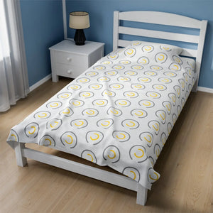Abstract Yellow Blanket – Circles Velveteen Plush - Dipaliz - Blankets