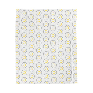 Abstract Yellow Blanket – Circles Velveteen Plush - Dipaliz - Blankets