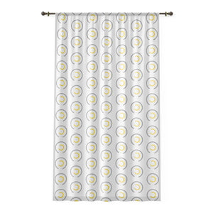 Modern Abstract Yellow Window Curtain - Grey Circles - Dipaliz - Curtains