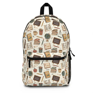 Bags - Academic Pattern Backpack - Retro Books Chalkboard - Dipaliz one Size