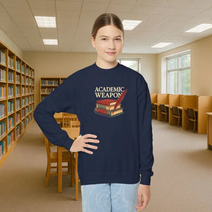 Youth Crewneck Sweatshirt Academic Weapon for Book Lovers - Dipaliz - Sweatshirts