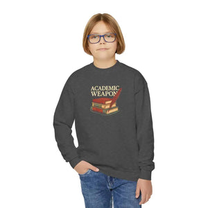 Youth Crewneck Sweatshirt Academic Weapon for Book Lovers - Dipaliz - Sweatshirts