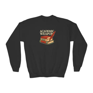 Youth Crewneck Sweatshirt Academic Weapon for Book Lovers - Dipaliz - Sweatshirts
