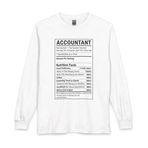 Accountant Nutrition Facts Long Sleeve Shirt - T-shirts - m