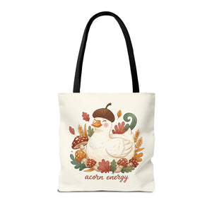 Acorn Energy Duck Tote Bag, Cute Autumn Goose Illustration - Bags
