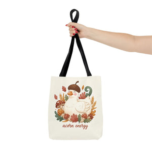 Acorn Energy Duck Tote Bag, Cute Autumn Goose Illustration - Bags