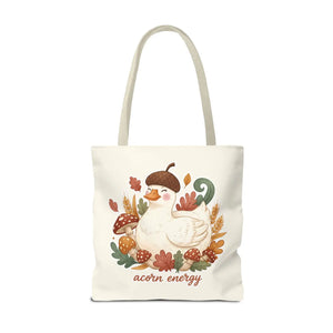 Acorn Energy Duck Tote Bag, Cute Autumn Goose Illustration - Bags