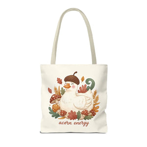 Acorn Energy Duck Tote Bag, Cute Autumn Goose Illustration - Bags