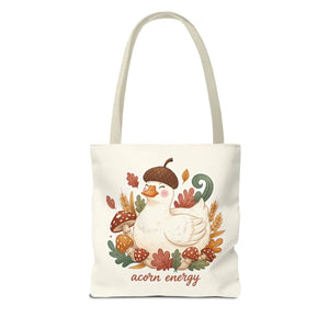 Acorn Energy Duck Tote Bag, Cute Autumn Goose Illustration - Bags