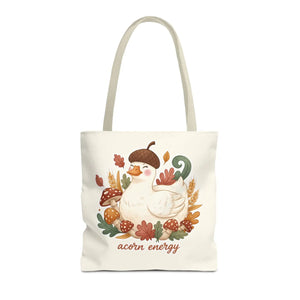 Acorn Energy Duck Tote Bag, Cute Autumn Goose Illustration - Bags