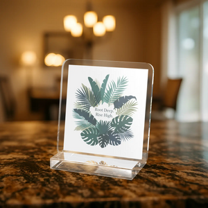 Acrylic Cut Standee, Tropical ?Root Deep Rise High’ Desk Decor - one Size - Home