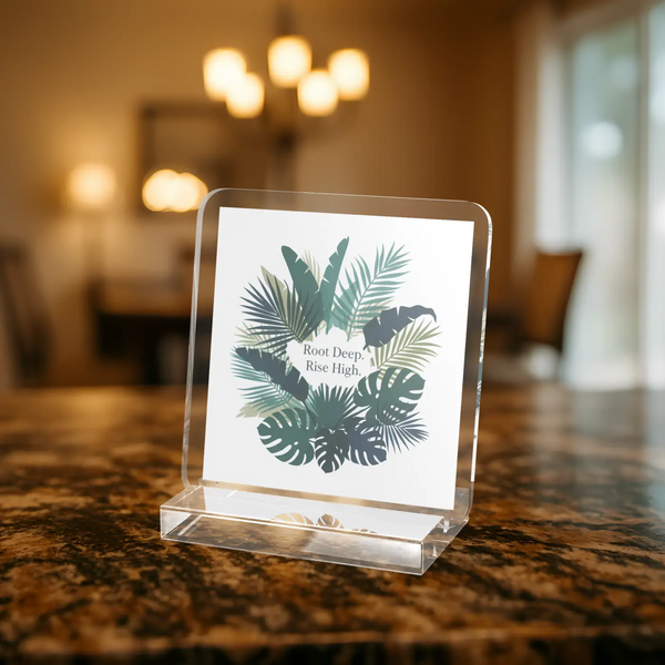 Acrylic Cut Standee, Tropical ?Root Deep Rise High’ Desk Decor - one Size - Home