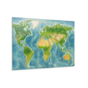 Watercolor World Map – Acrylic Wall Art - Dipaliz - Posters Prints & Visual Artwork