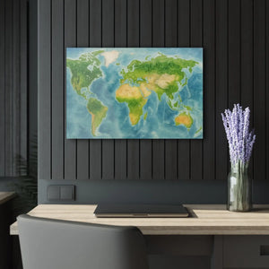 Watercolor World Map – Acrylic Wall Art - Dipaliz - Posters Prints & Visual Artwork